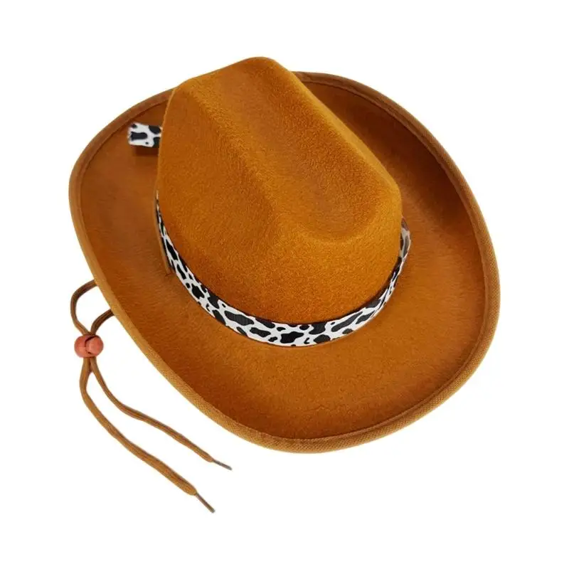 39BD Fashionable Cow Pattern Accent Childrens Cowboy Hats Comfortable Fabric Various Colors Available