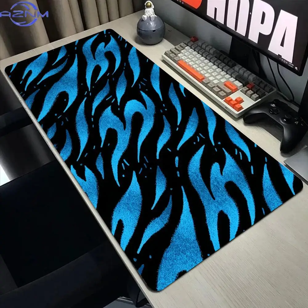 Grey Flames Mouse Pad Large XXL Computer Office Game Table Mats Rubber Anti-slip Gaming Keyboard Mousepads Long Desk Pads 50X100