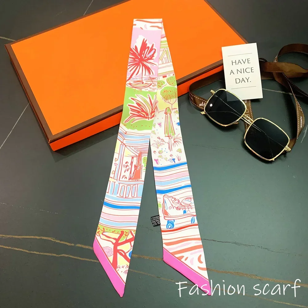 

Корейская универсальная цепочка с кисточкой, высококачественная саржевая шелковая лента из шелковицы, обертка и переплетная лента с ручкой для сумки, небольшой шарф