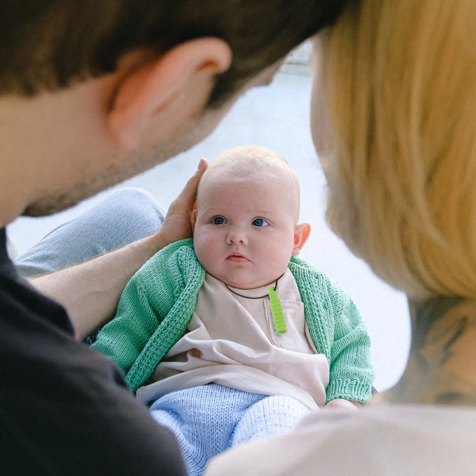 Lot de 3 pendentifs à mâcher en silicone pour bébé, pour soulager les douleurs de la dentition, apaisant pour les molaires des tout-petits, soin buccal doux et entraînement