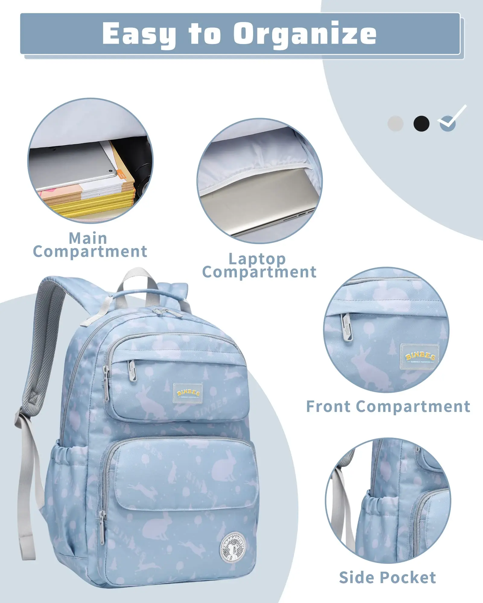 Mochila escolar grande para niñas, mochila impermeable de 2 a 6 grados para niños