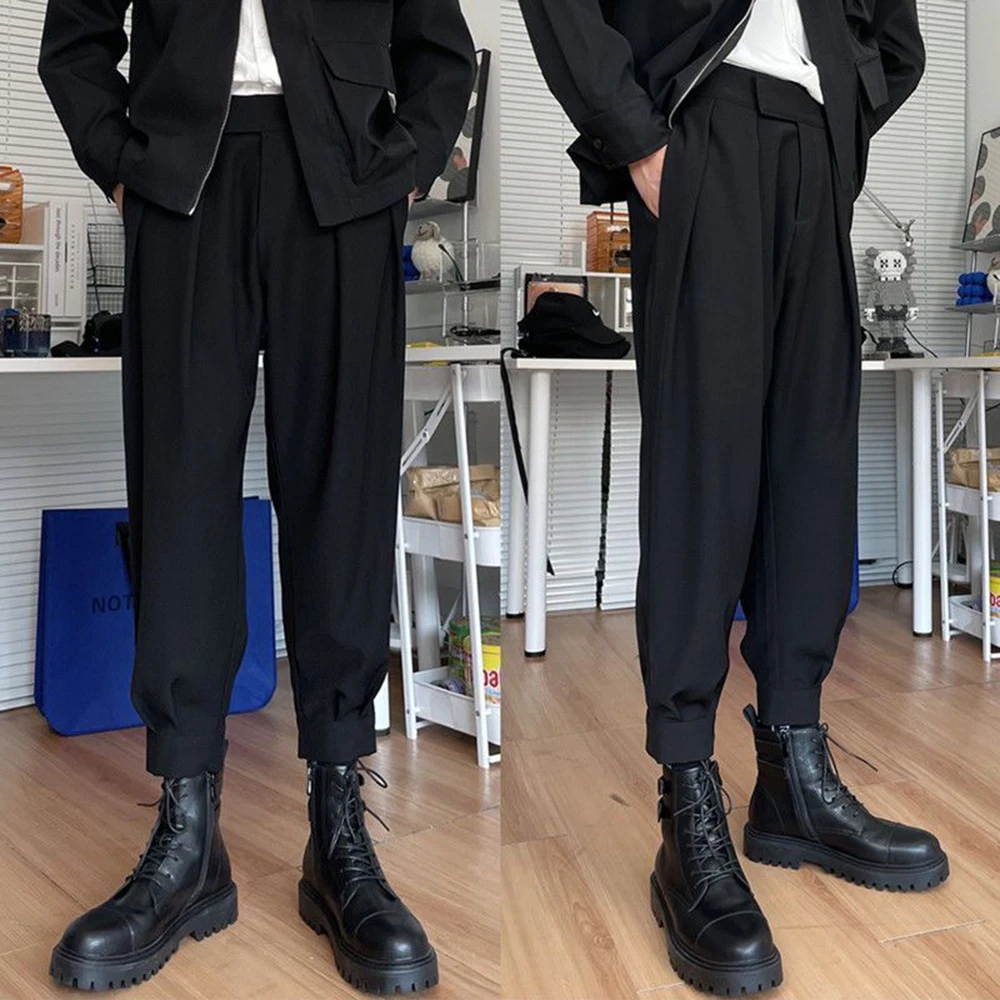 XS-5XL New Winter Men's Solid Color Trousers American Retro Fashion Trend High Street Casual Loose Simple Men's Bottoms
