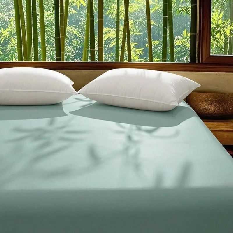 Cooling Fitted Sheet Twin Size, 100% Rayon Derived From Bamboo, 16