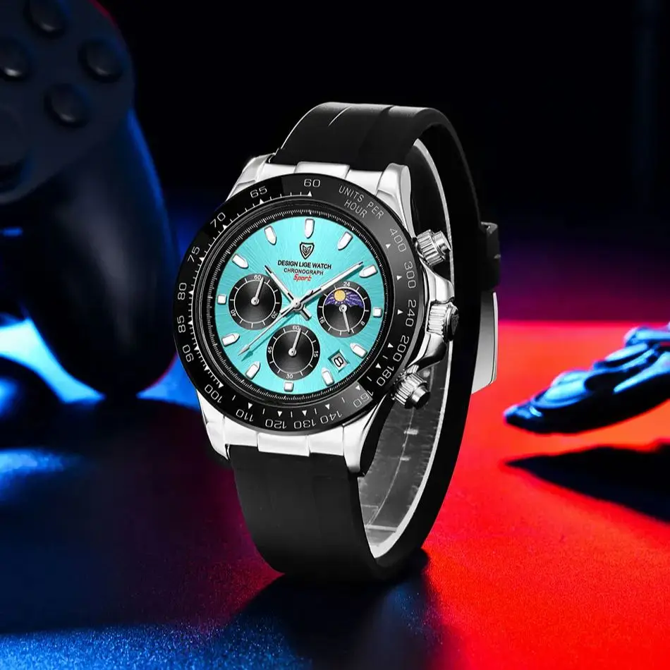 2024 LIGE Top Brand Luxury Quartz Man Watches Waterproof Luminous Business Watch for Men Auto Date Chronograph Sport Wristwatch