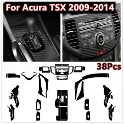 5D Car Interior Decor Stickers Vinyl Decals Carbon Fiber Style Trim For Acura TSX 2009 2010 2011 2012 2013 2014