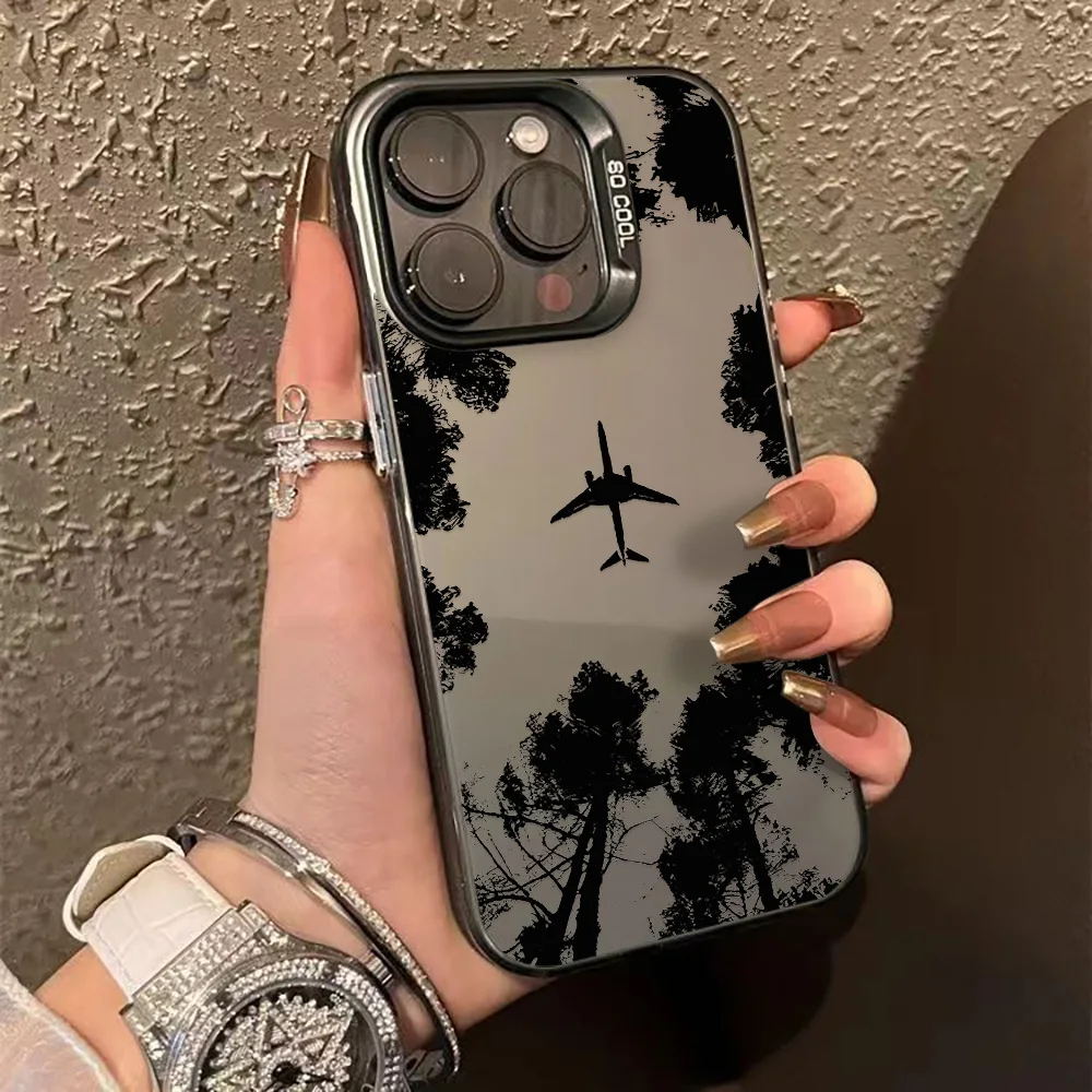 Luxus Flugzeug Telefon Fall Für iPhone 13 17 Pro Max 16 11 15 14 12 Air 16promax 17promax 17Pro Harte Matte IMD Funda Abdeckung Coque