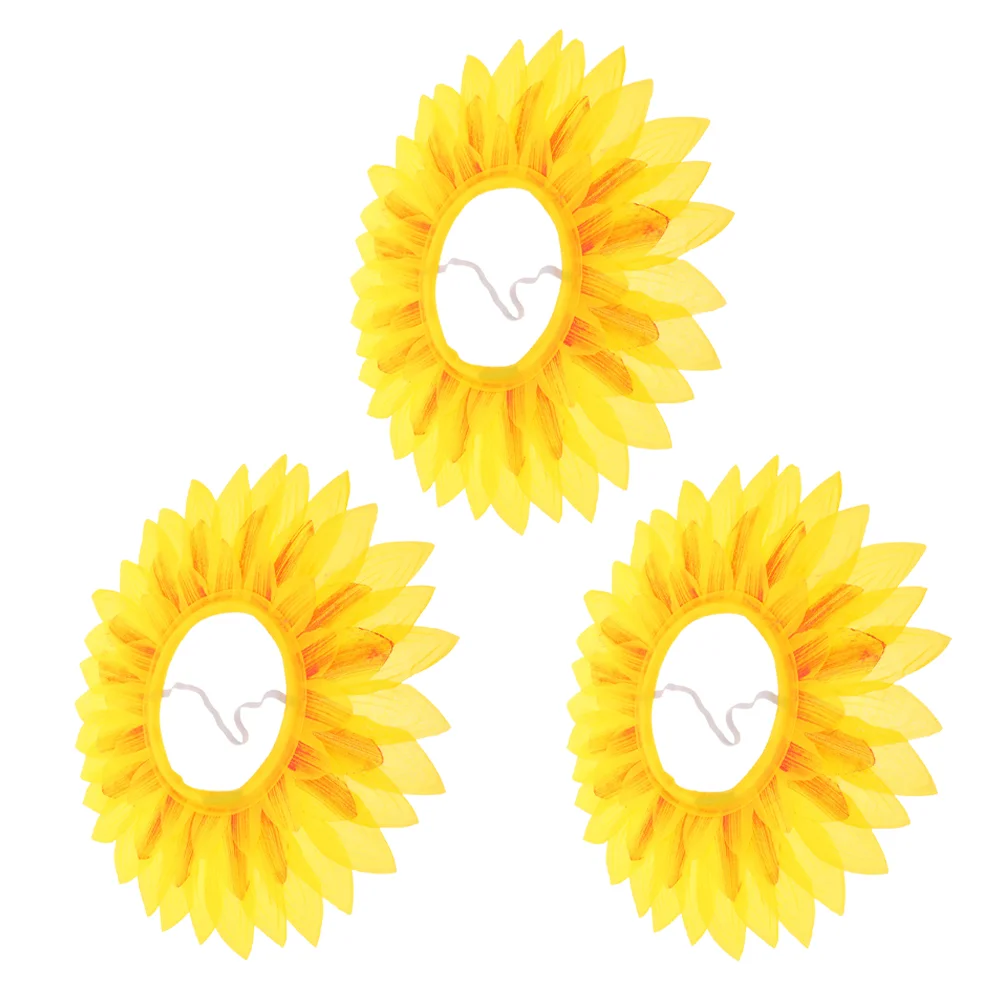 

3 Pcs Sunflower Headgear Kids for Dance Party Headwear Performance Costume Cosplay Hat Halloween Silk Cloth Child Funny