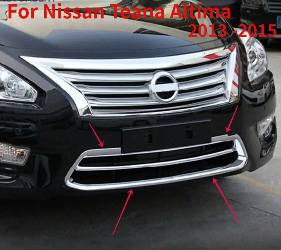 Car Accessories Ax Chrome Front Mesh Bottom Grille Bumper Cover For Nissan Teana Altima 2013 2014 2015 Frame Frame Decore Trim