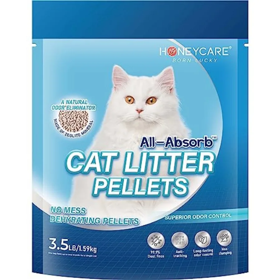 

Honey Care Cat Litter Pellets, Zeolite, Long-Lasting Odor Control Non-climping Litter, 14 Lbs Pack