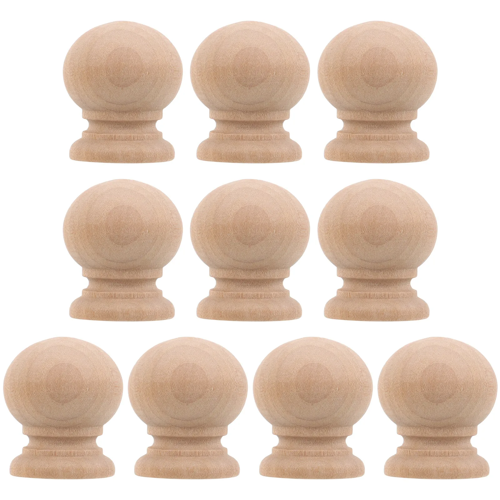 

10pcs Wooden Cabinet Knobs Solid Wood H les for Drawers Wardrobe Single Hole Unpainted Natural Finish Hardware