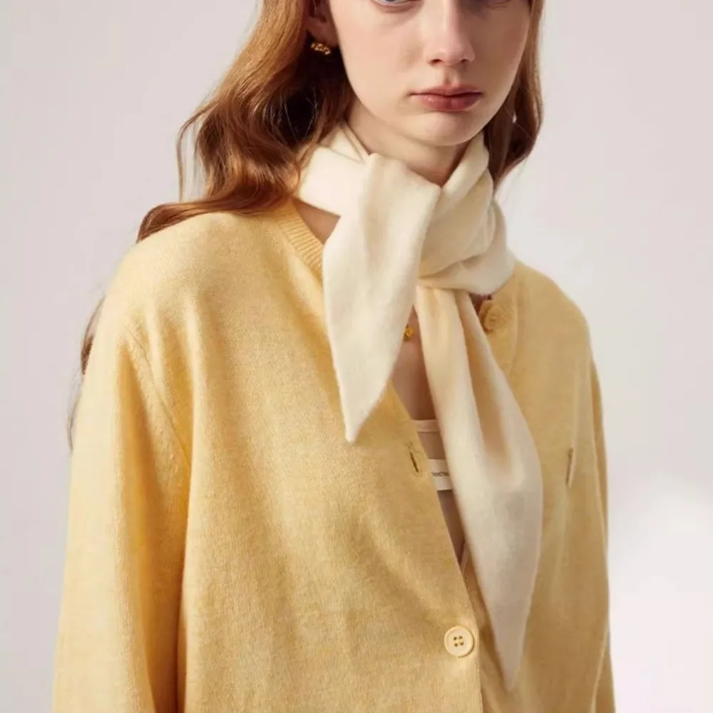 Fashion Solid Color Knitted Triangle Scarf Striped Windproof False Collar Neck Wraps Shawl Cross Scarves Girl