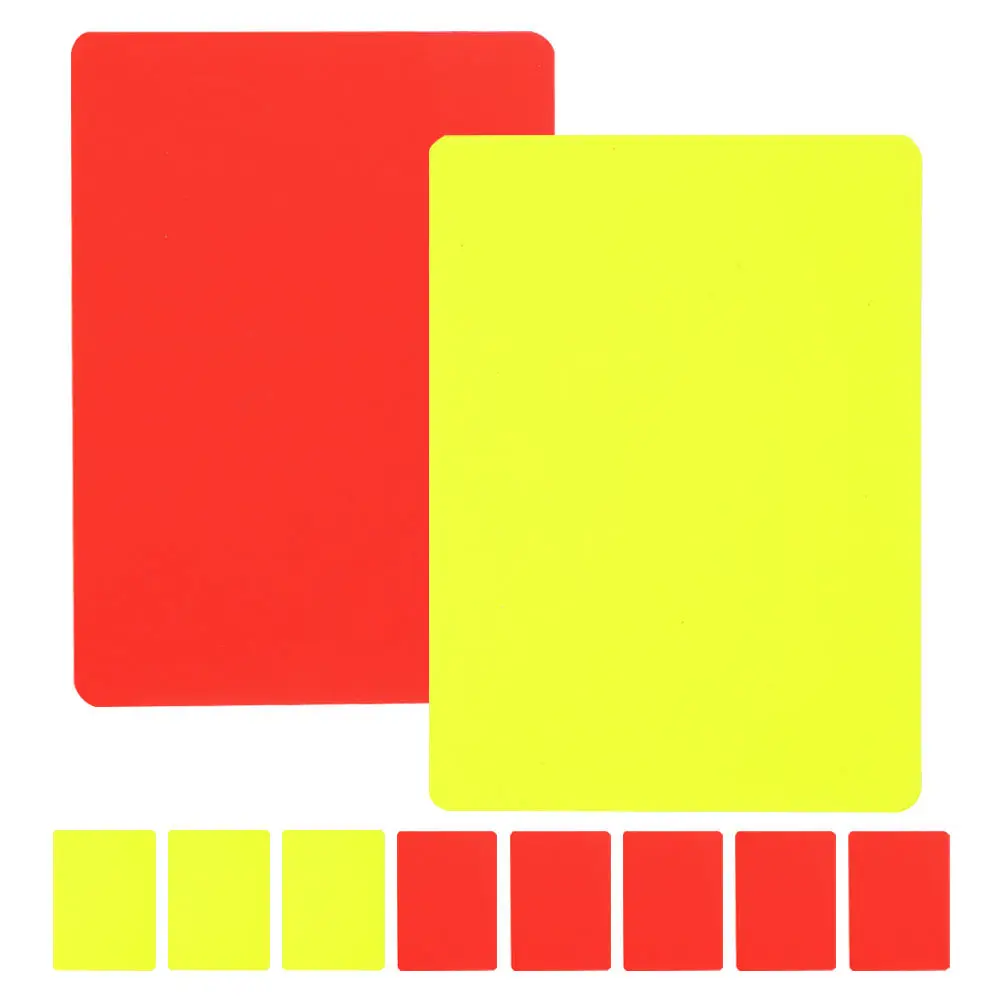 

12Pcs Soccer Referee Cards Red Yellow PVC Standard Flexible Portable for Football Basketball Multi-Function Use