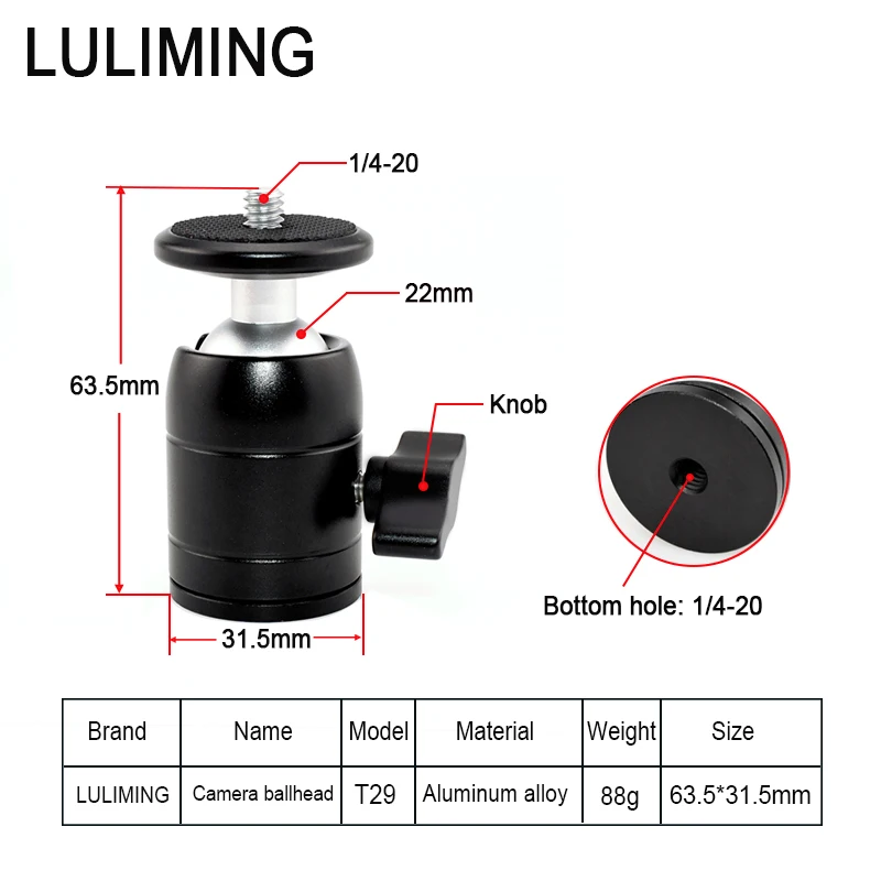 Live Broadcast Bracket Ballhead Mobile Phone Clip  Digital Camera Accessories Tripod Spherical 360 ° Rotating  Mini Ballhead