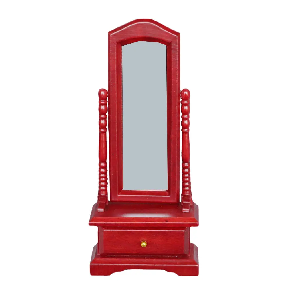 

1 шт. Зеркало для туалетного столика из натурального дерева, мини-аксессуар для мебели, винтажный стиль, для рукоделия, элегантный дизайн для выпускных работ