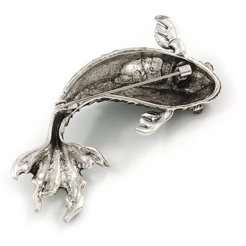 New Vintage Painted Drip Glazed Goldfish Corsage Ethnic Style High-end Koi Enamel Brooch Accessories