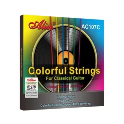 Alice AC107C Colorful Classical Guitar Strings Colorful Nylon Colorful Coated Copper Alloy Wound Normal Tension 028-043 inch