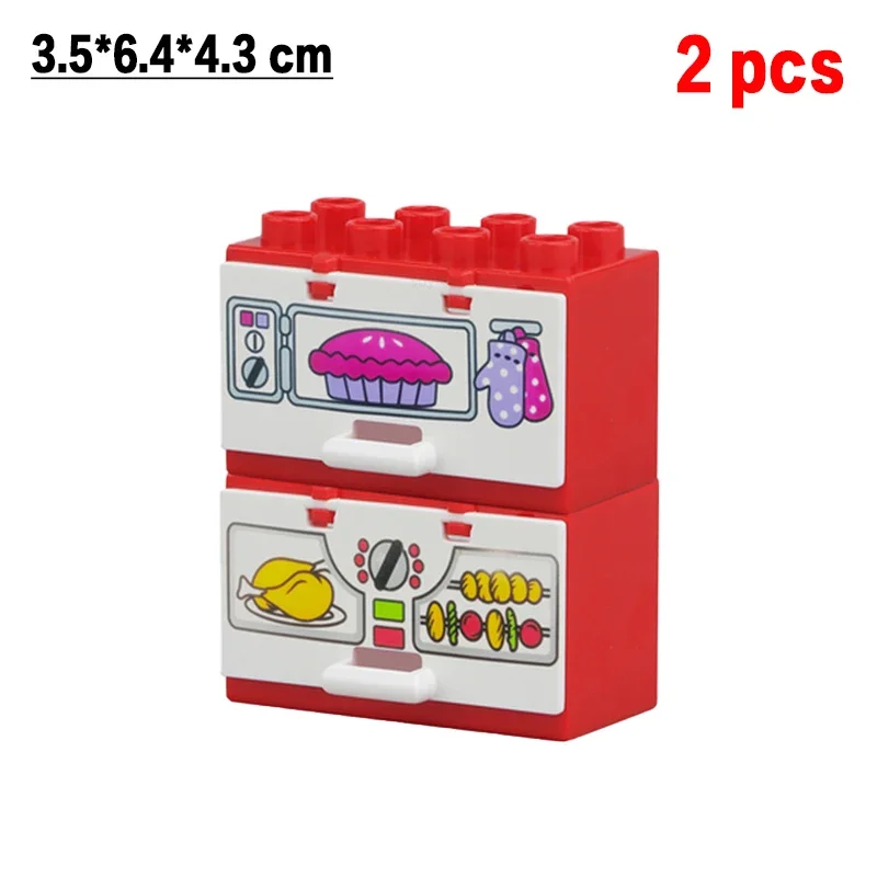 Big Building Blocks Accessory Microwave Oven Bathtub Compatible Large Bricks Assemble Children Kids Girl Creativity Toy Gifts