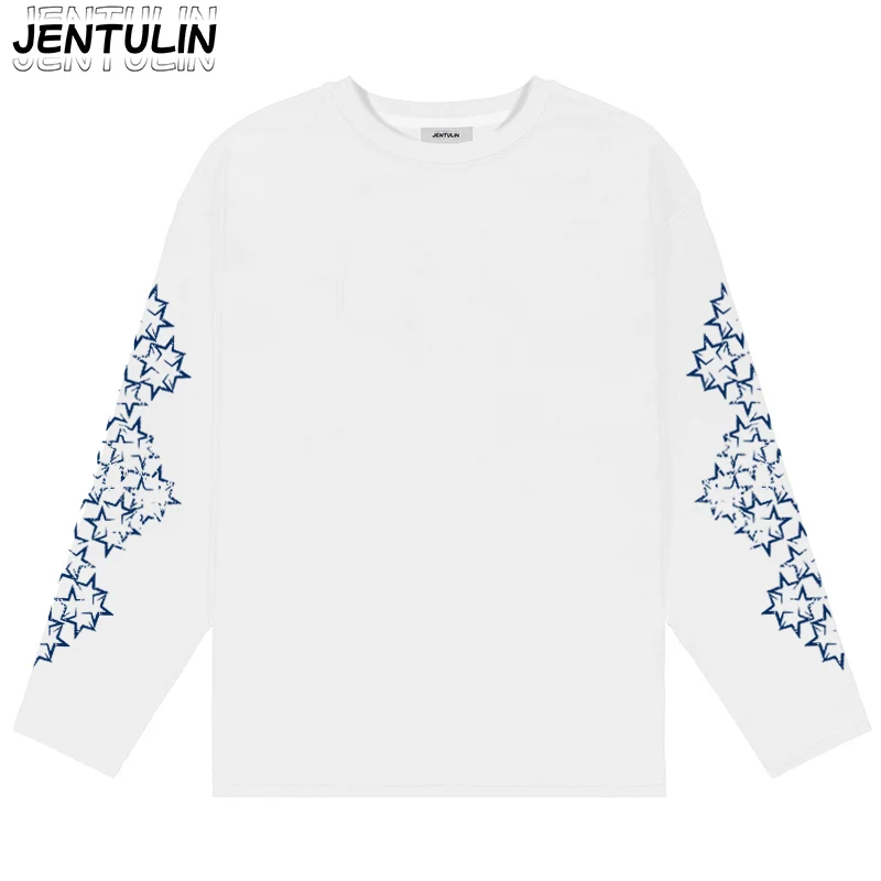 2026 New Summer Retro Y2K Star Printed Long Sleeve T-shirt Gothic Hip Hop Street Trendy Casual Simple Bottom Shirt Versatile ins