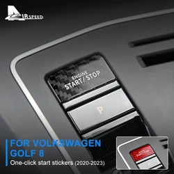 Real Hard Carbon Fiber Cover For Volkswagen Golf 8 2020 2021 2022 2023 Car Engine Start Stop Button Sticker Interior Trim