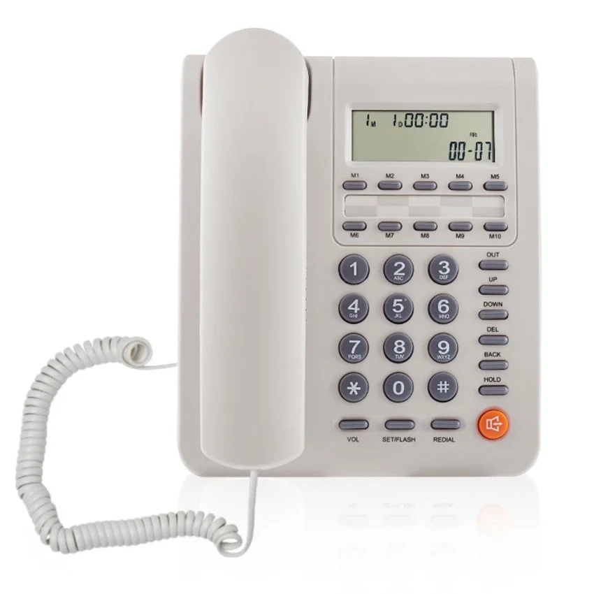 Corded Landline Phone Multifunction Caller ID Display Call Waiting Speakerphone Redial Desk Fixed Wired Telephone for Office