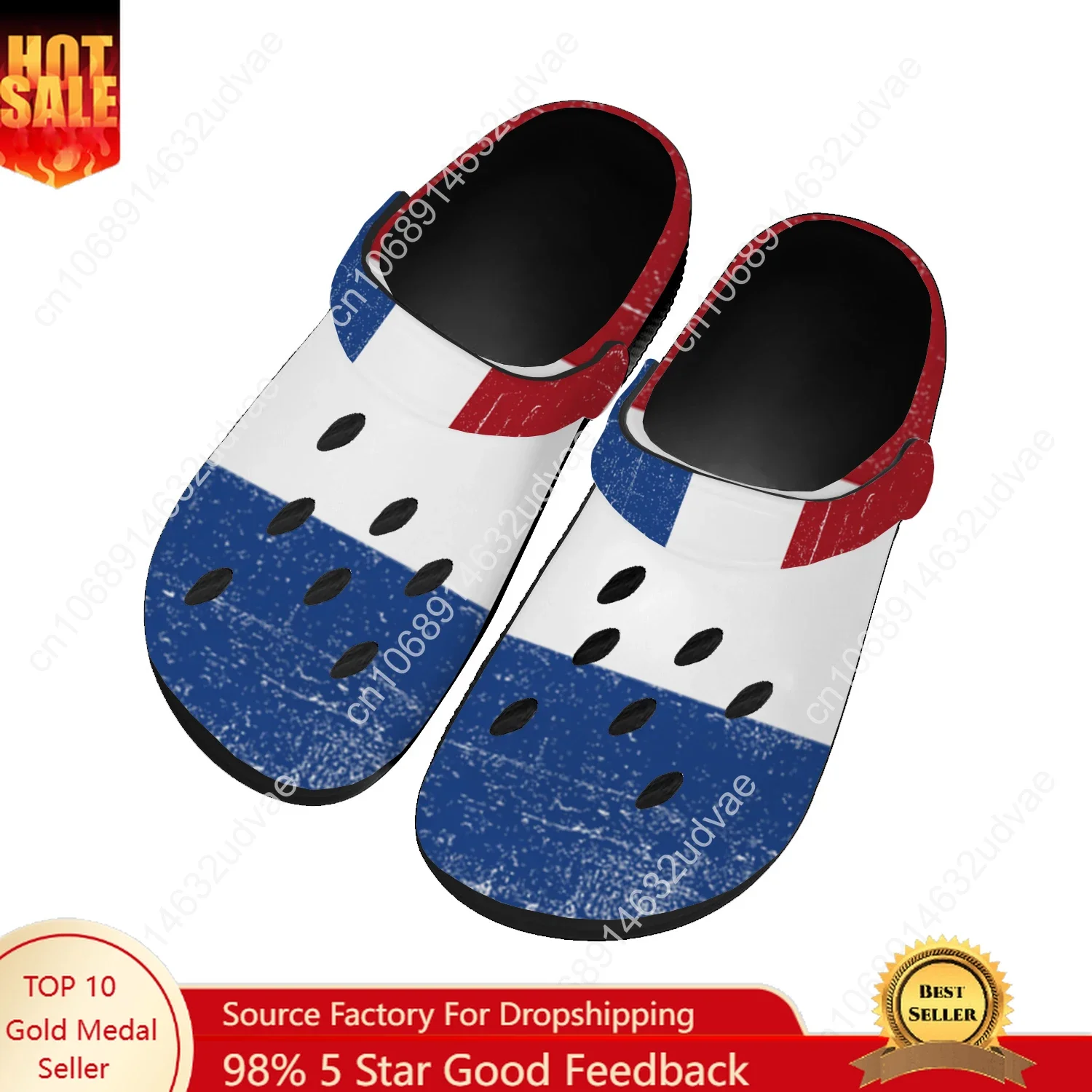 

Netherlands National Flag Water Shoes Men Women Comfortable Home Garden Clogs Customizd Sandals Beach Breathable Hole Slippers