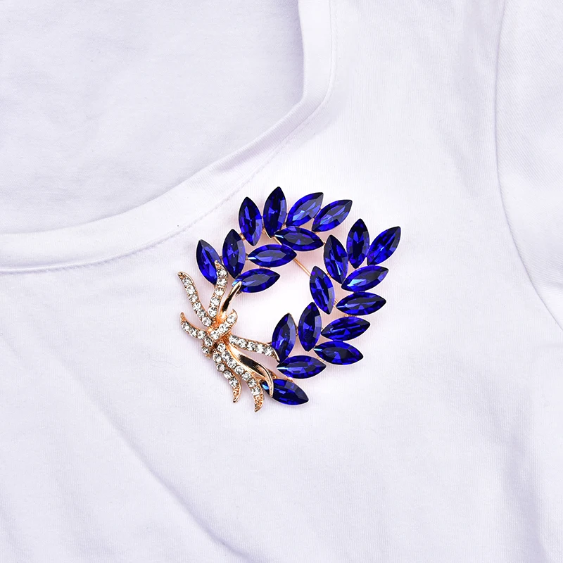 

1/3Pcs Colorful Horse Eye Rhinestone Buckle With Pins Leaves Shape Crystal Brooches Delicate Clothing Ornament Alloy Accessories