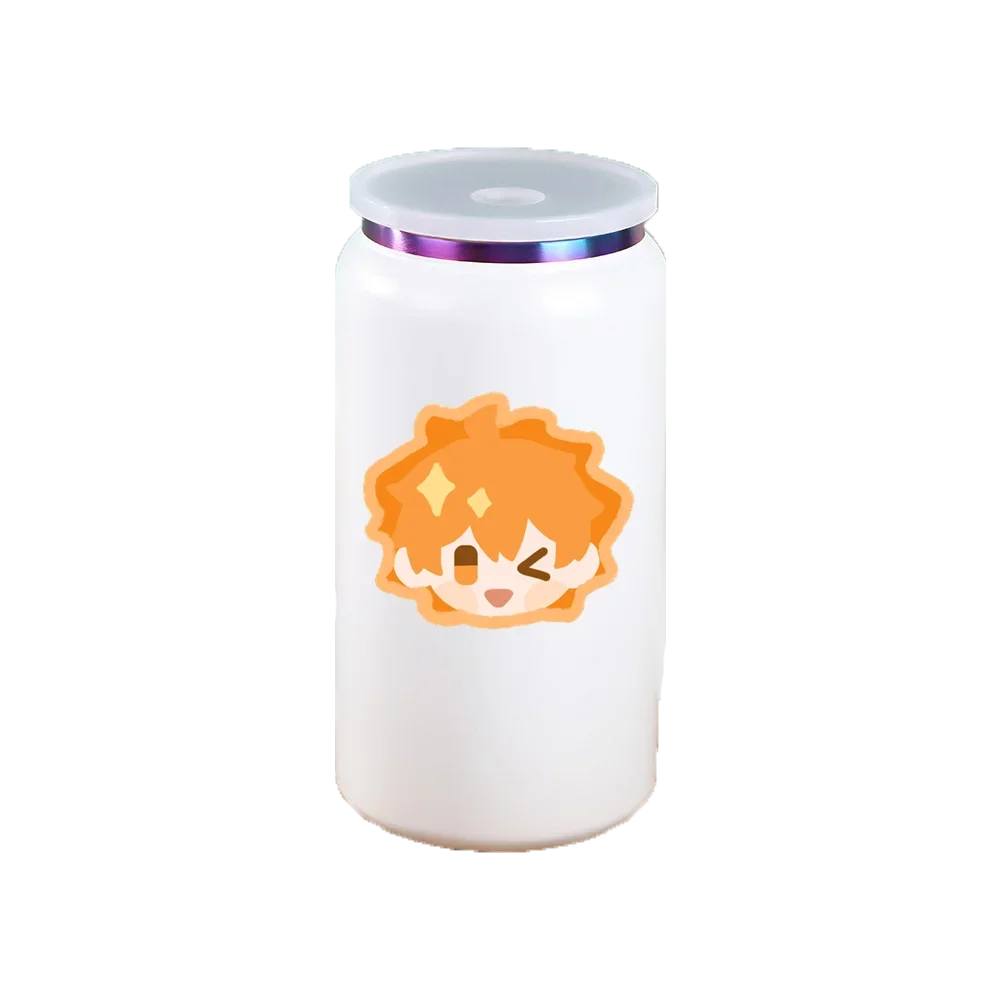 Haikyuu Anime Cartoon Casually Thermos Cup 304 Stainless Steel with Lid Straw Water Cup Cute Portable Easy To Clean Girl Gift