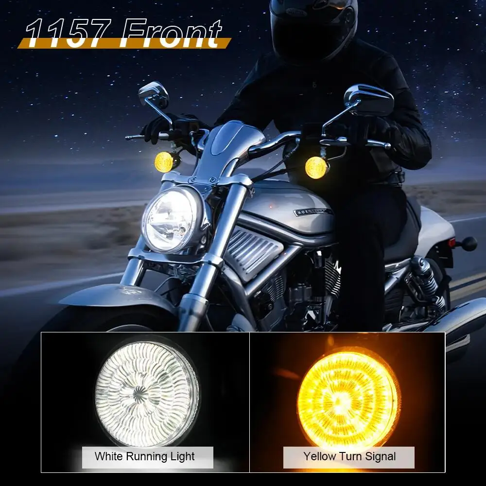 1157 Led-Richtingaanwijzer Front-Lopend Licht 2 "Bullet-Stijl Voor Touring Road King Street Electra Glijd 1997-2024