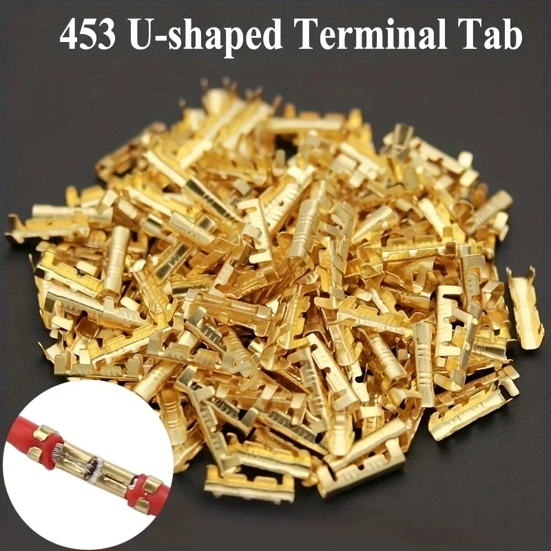 100pcs Docking Terminal U Type Terminal Tab 0.3 To 1.5mm2 Terminal Block Connector Double Connector Terminals