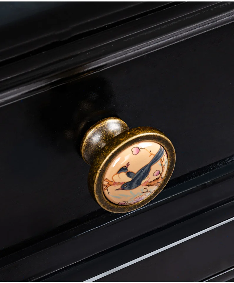 Vintage Schubladengriffe Keramik-Türgriffe Blumen-Schubladenknöpfe und Griff für Küchenschrank Kleiderschrank Türknauf Möbelgriff – Detail 7