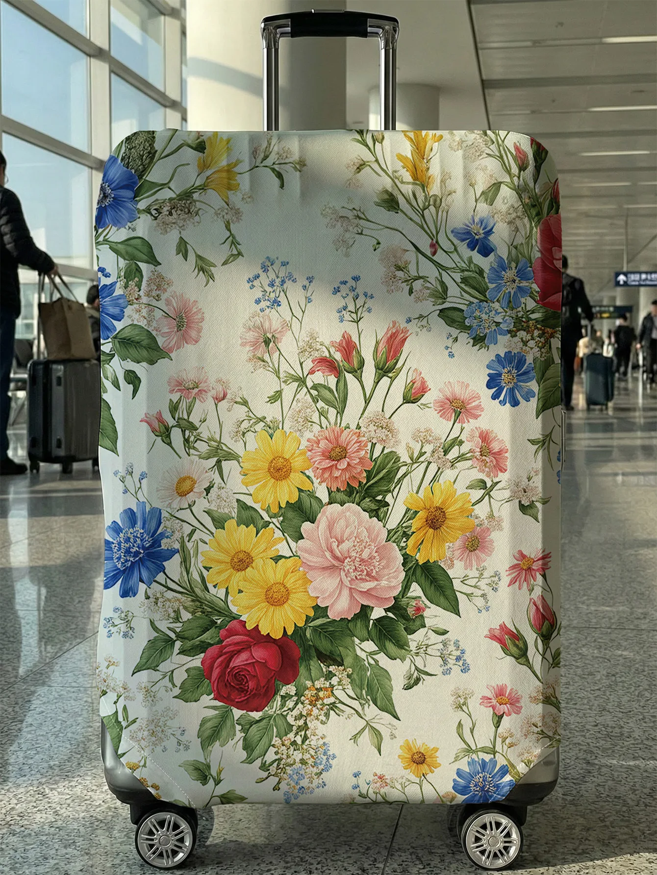 

Красочный защитный чехол для багажа с цветочным принтом, подходит для чемоданов размером 18-32 дюйма, перчатки для ручки чемодана, дорожные аксессуары.