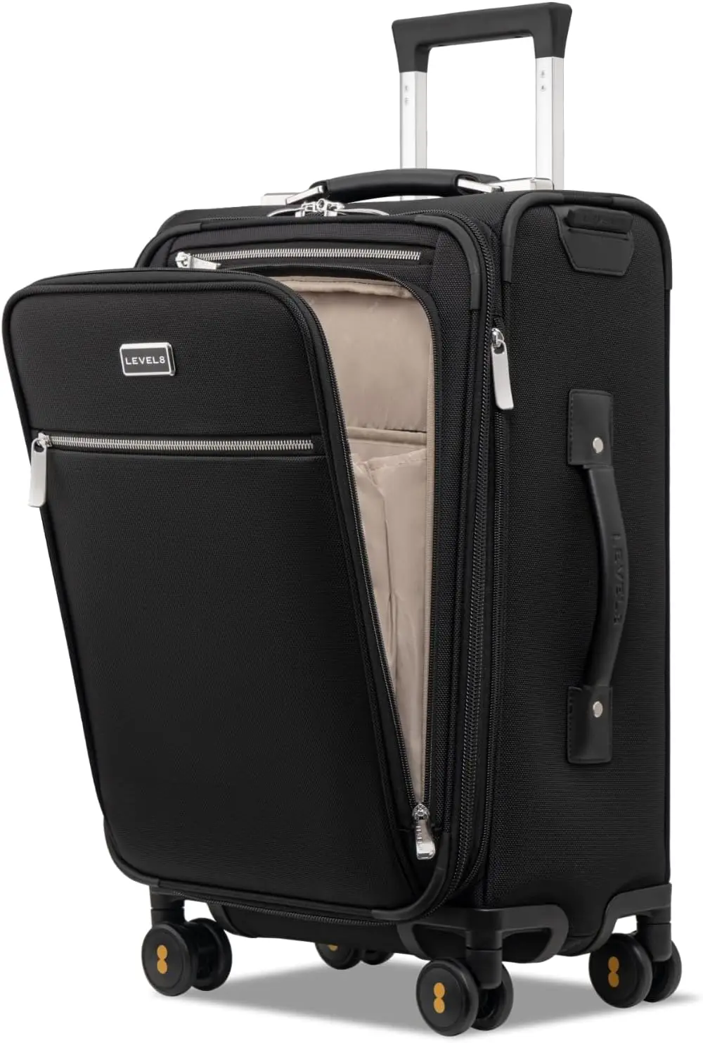 Level8 Carry On Luggage With Compartment, 20 Inch Softside Expandable Travel Rolling Suitcase With Spinner Wheels, Tsa Locks,