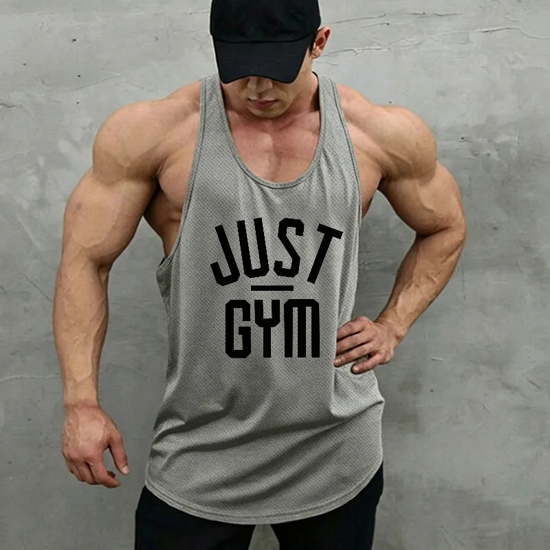 Mens Summer Running Vests Quick Dry Mesh Y Back Stringer Fitness Tank Top Breathable Singlet For Gym Bodybuilding Workout Shirt