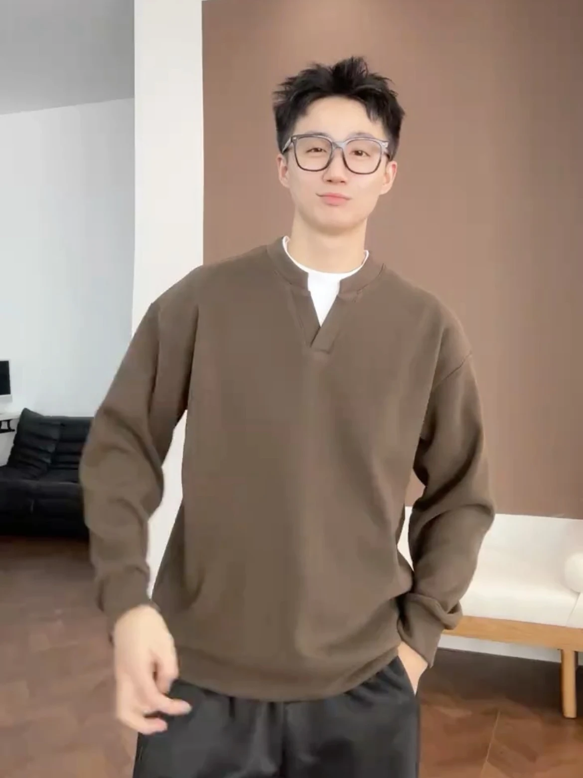 

Толстовка с капюшоном Cloud Fleece на флисовой подкладке, с V-образным вырезом, для пар, повседневная, свободного кроя, с длинным рукавом, из термохлопка и полиэстера, молодежная мода