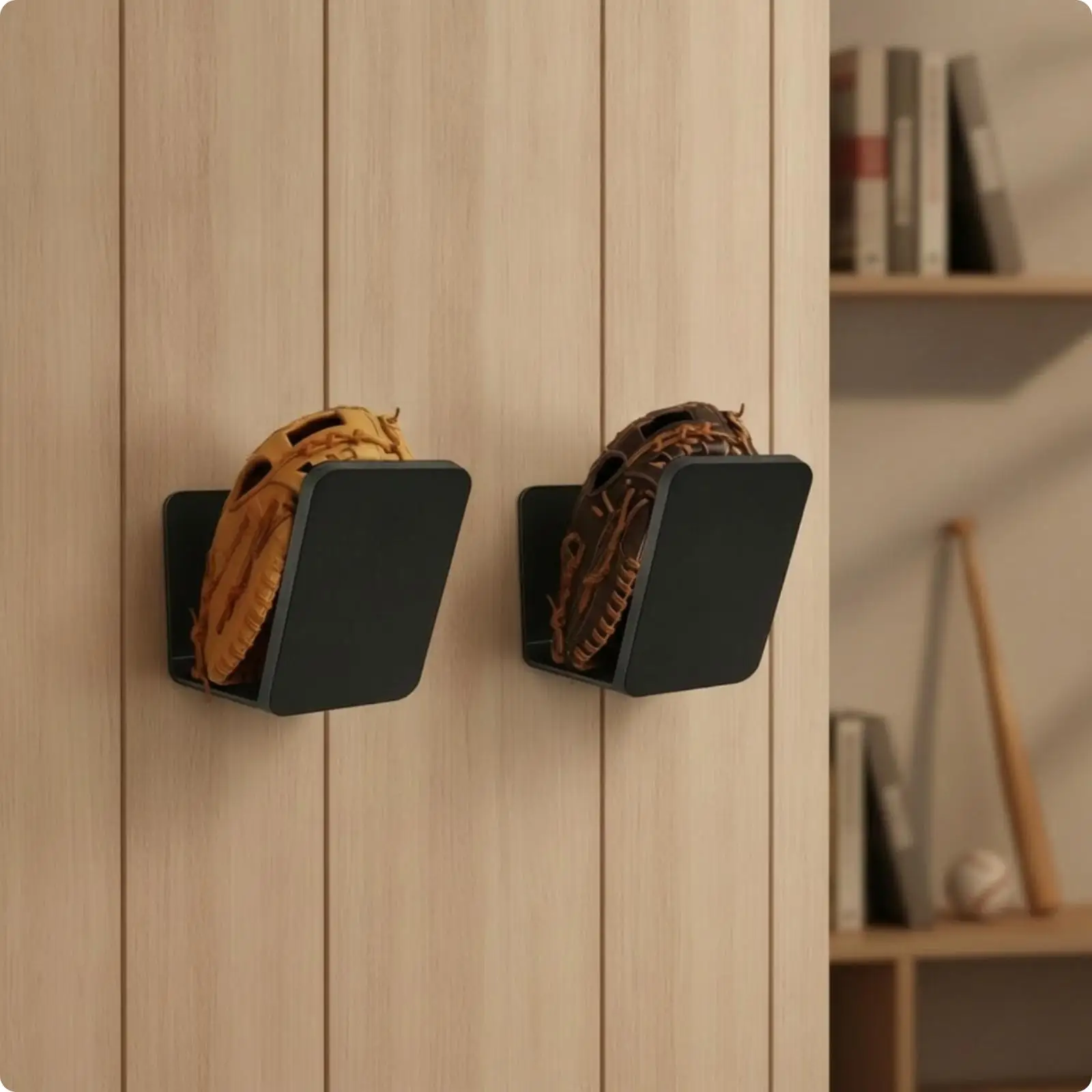 Wall Mount Baseball Glove Acrylic Rack Industrial Holder for Storage Display in Bedroom Garage Locker