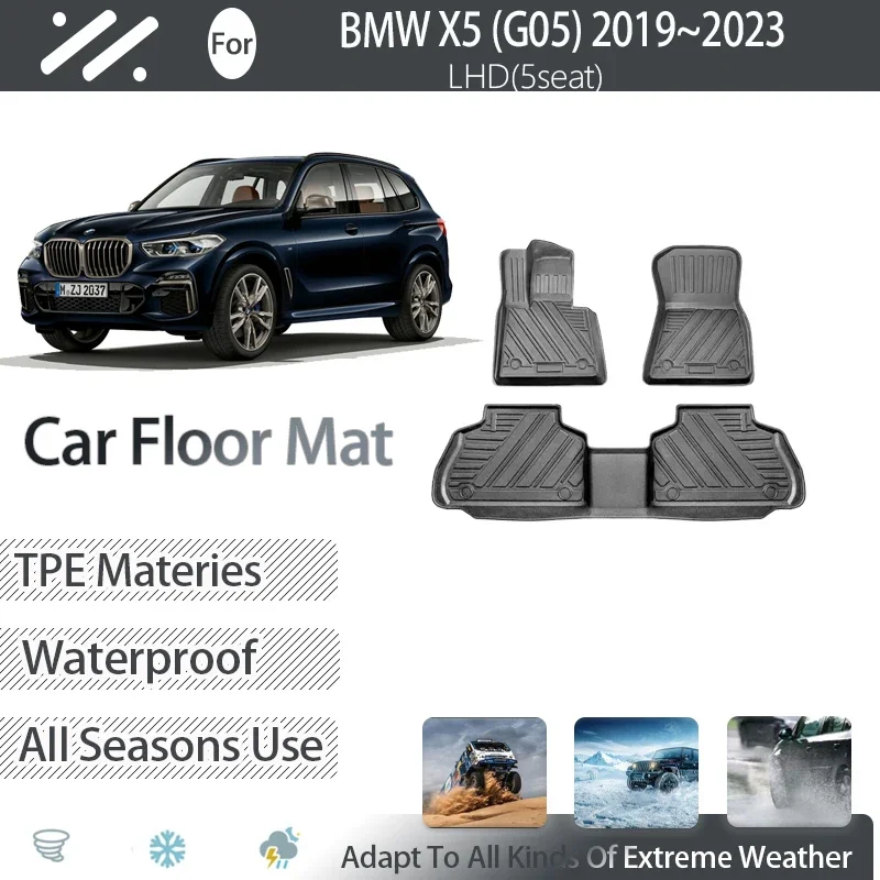 

Car Floor Mats For BMW X5 G05 2019 2021 2022 2023 Waterproof Pad Foot Carpet Floor Cover TPE Cargo Mud Auto Interior Accessories