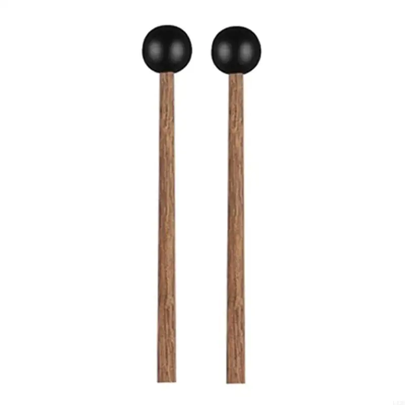 1Pair Portable Steel Tongue Drum Mallet with Handle Glockenspiel Drum Soft Rubber Head Drumsticks Enduring