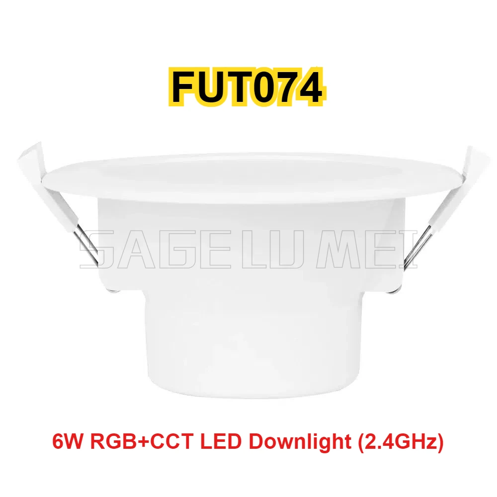 FUT074 FUT074WR MiBoxer 6W RGB+CCT LED Downlight WiFi+2.4GHz Built-in power Tuya smart app control  Third party voice control