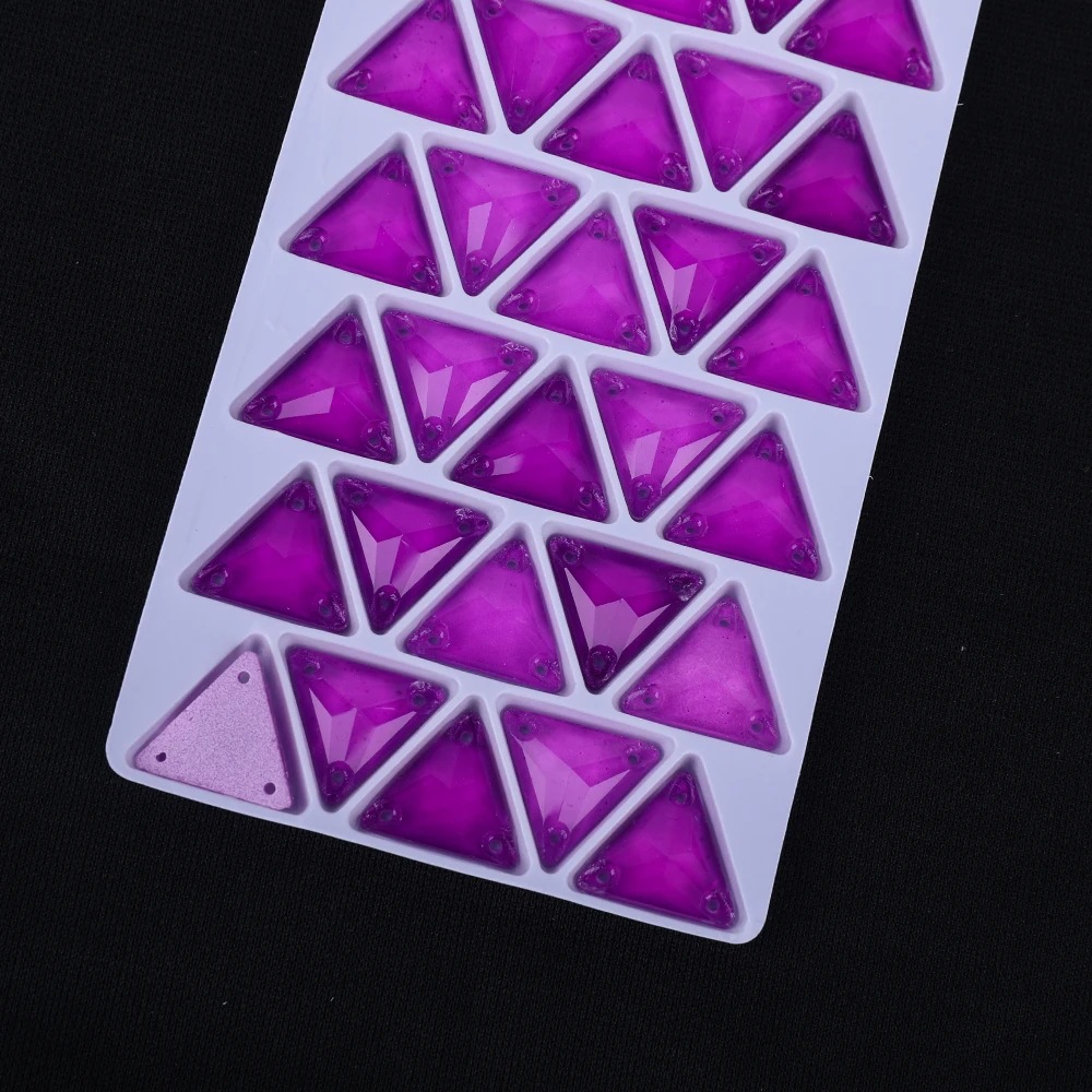 Vc Neon fluor zieren des Dreieck auf Strass Dreieck nähen Diamant Glas Diamant Flatback DIY Zubehör Hochzeit nähen – Detail 6