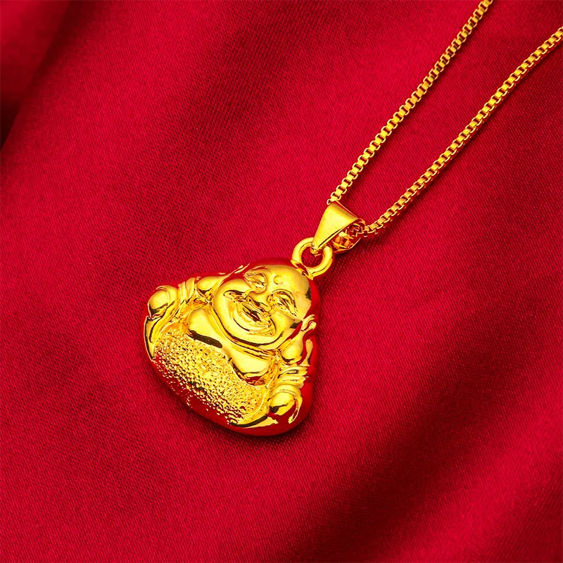 

Maitreya Buddha Pendant Women's 24K Gold AU999 - Versatile gold pendant, perfect for gatherings