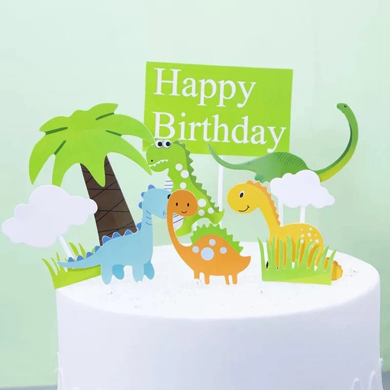 1/3PCS Dinosaurier Geburtstag Kuchen Topper Roar Dinosaurier Kokospalme Karte Kuchen Dekorieren Kinder Geburtstag Party Baby Dusche dekoration