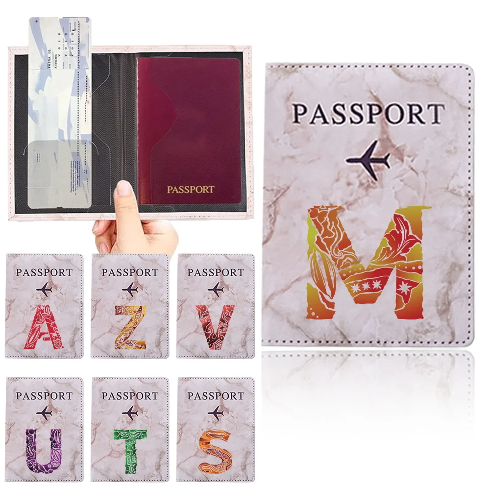 Passport Set Business Fashion Wallet Engrave Image Series Unisex Multi-Function Passport Air Ticket Holder Travel Essentials