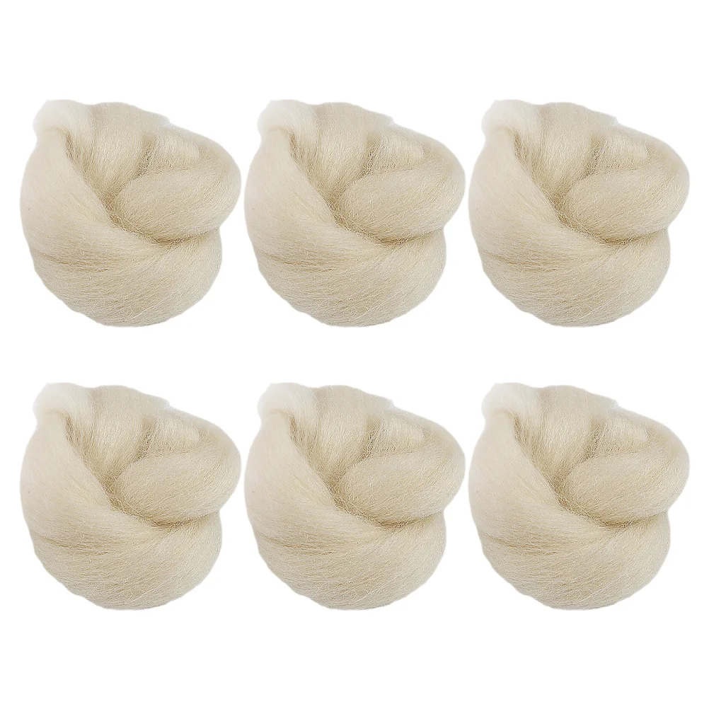 

6 Pcs Wool Toe Separator Sweat-absorbing Supple Cushioning Anti-friction Protectors Splitter Covers Beige Breathable for Toes