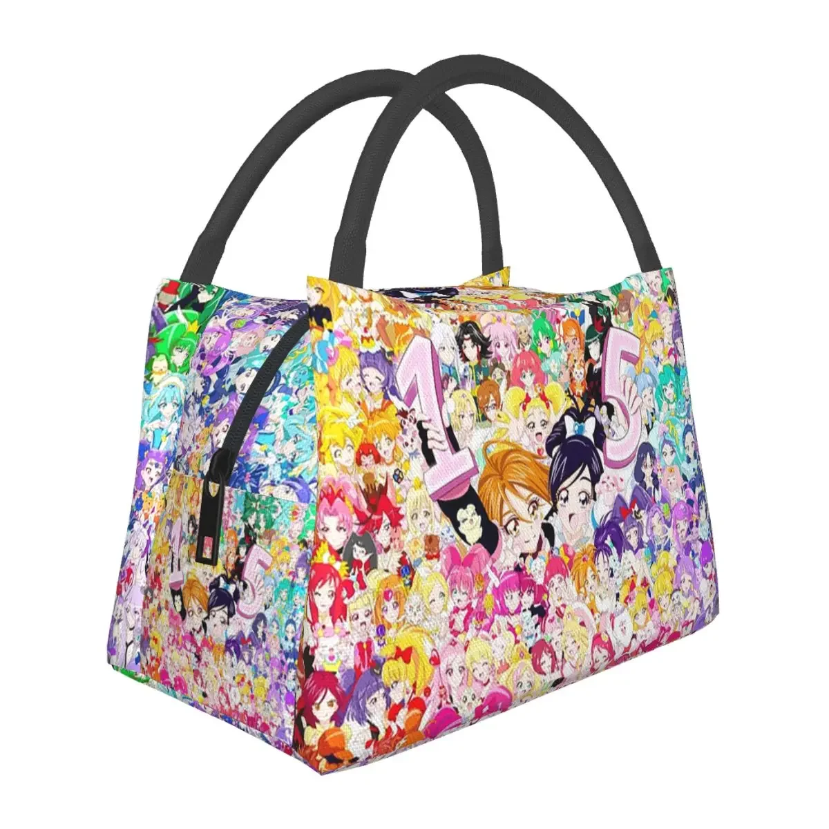 Smile Precure Lunch Bags Insulated Bento Box Leakproof Lunch Tote Picnic Bags Cooler Thermal Bag for Woman Girl Work