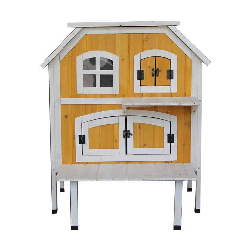 Luxury Wooden Display Cat Villa Cat Villa Breeding House Wooden Cat Cage for Outdoor