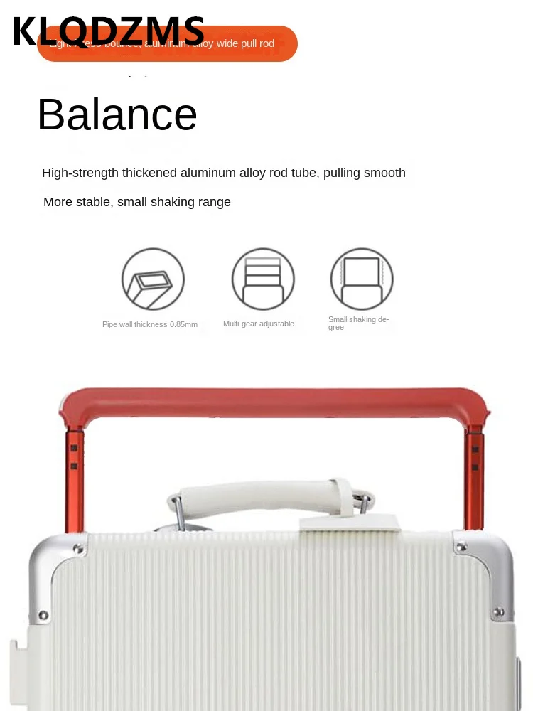 KLQDZMS PC Luggage Ladies Aluminum Frame Trolley Case 20 "24 Inch Boarding Box Men's Suitcase Suitcase Handheld Suitcase