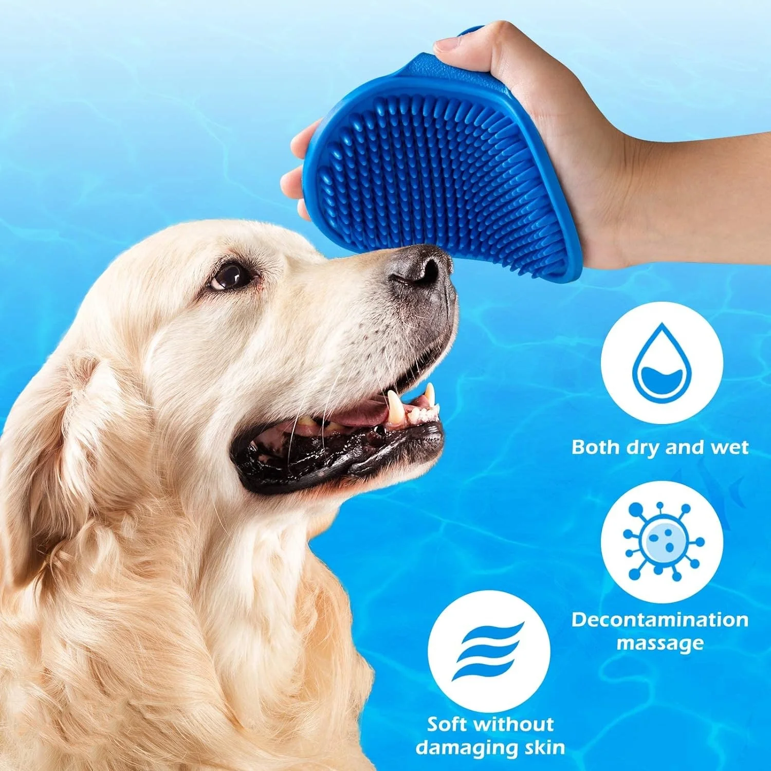 Soft Rubber Dog Cat Brush Pet Bath Silicone Comb Massage Comb Hair Remover Pet Supplies Dog Grooming Wash Cleaning Equipment