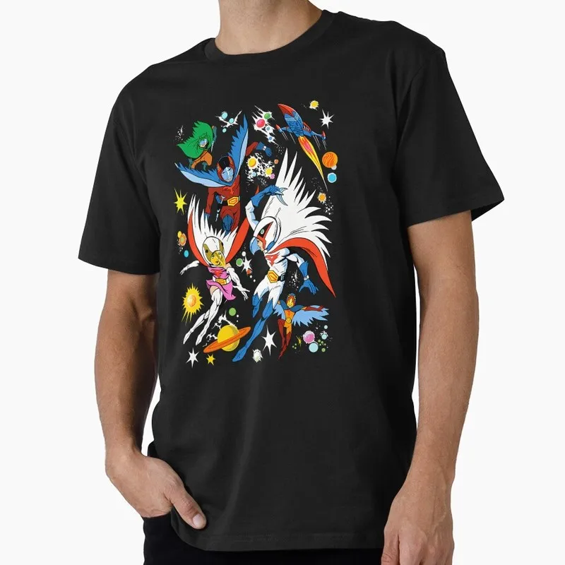 Kagaku Ninja-Tai Gatchaman Science Ninja Team Unisex Graphic T-shirt Vintage 70s Anime Battle of the Planets G-Force Fan Tops
