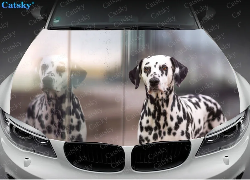 Animal -  Dalmatian Car Hood Vinyl Stickers Wrap Vinyl Film Engine Cover Decals Sticker Universal Car Hood Protective Film