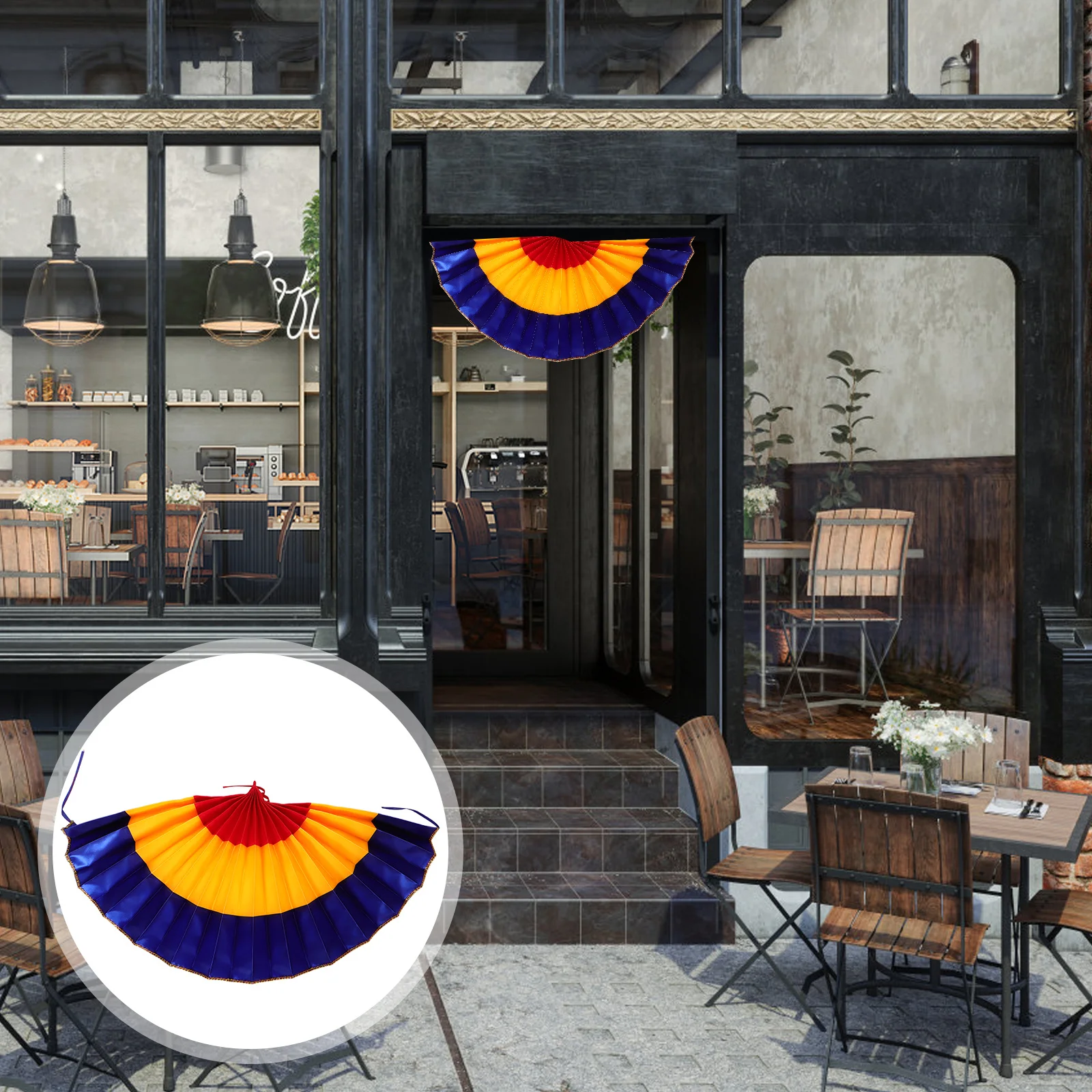 

Korean Fans Hanging Decor Decorations Art Crafts Yellow Party for Festival